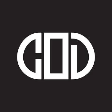 COD letter logo design on black background. COD creative initials letter logo Stock Illustration