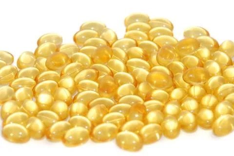 Cod liver oil capsules Stock Photos