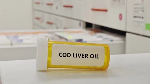COD LIVER OIL capsules for support immunity and bone health rich in omega 3 動画素材 338000082