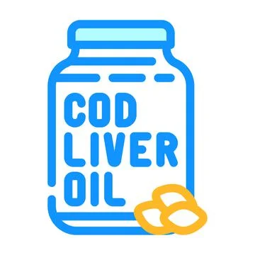 Cod liver oil color icon vector illustration Stock Illustration