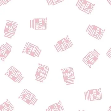 Cod liver oil glyph vector seamless pattern イラスト素材