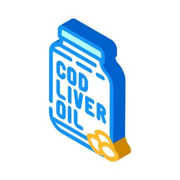 Cod liver oil isometric icon vector illustration Stock Illustration