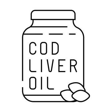 Cod liver oil line icon vector illustration Stock Illustration