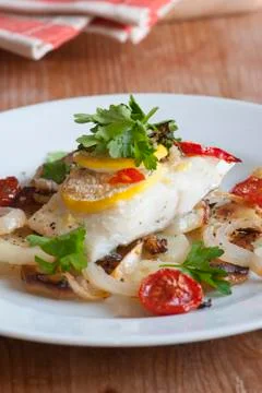 Cod with potatoes Foto stock