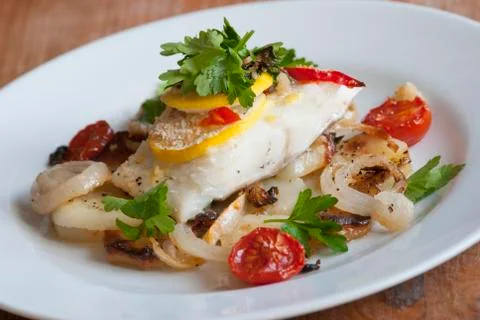 Cod with potatoes Foto stock
