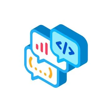 Codding operation programmer discussing isometric icon vector illustration Stockillustratie