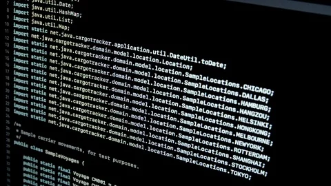 Code 2.6 Scrolling Java Code By Developer on Notebook screen Stock Footage 113019125