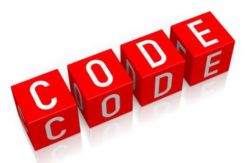 Code - 3D cube word Stock-Illustration