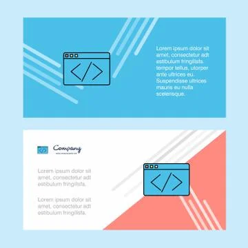 Code abstract corporate business banner template, horizontal advertising busi 스톡 일러스트