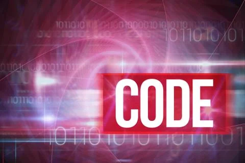 Code against blue technology design with binary code Stock Illustration