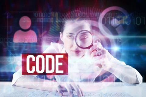 Code against pink technology dial interface design Illustrazione stock