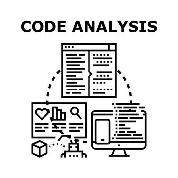 Code analysis process for software development and quality Stockillustratie