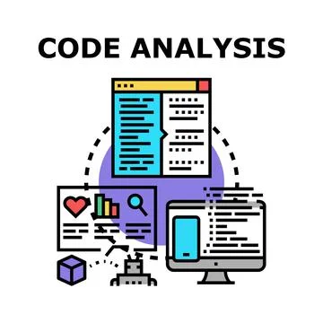 Code analysis process for software development and quality Stock Illustration