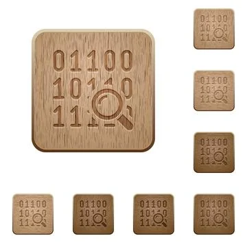 Code analysis wooden buttons 스톡 일러스트
