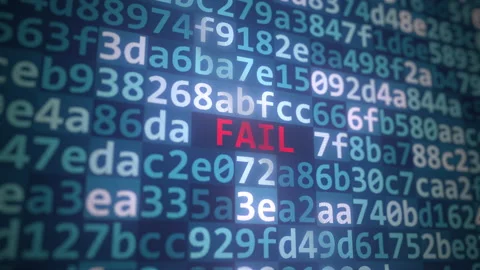 Code and FAIL text on the computer display Stock Footage 187576514