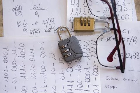 Code and lock security Stock Photos