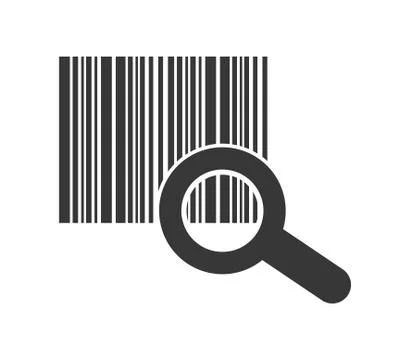 Code and lupe silhouette. Delivery design. vector graphic Stock Illustration