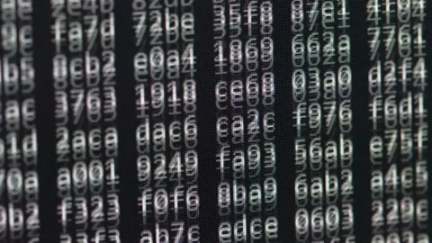 Code and numbers scrolling on computer monitor Stock Footage 171090574