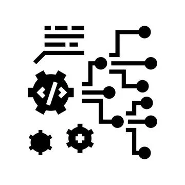 Code and settings working process glyph icon vector illustration 스톡 일러스트