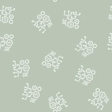 Code and settings working process line seamless pattern Stock Illustration