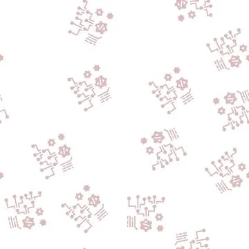 Code and settings working process glyph seamless pattern Stock Illustration