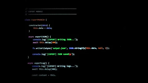 Code appears on screen with vignette effect during programming activity. De.. Stock Footage 333143454