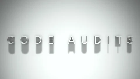 Code audits 3D title animation with shadows on a white background Vídeo Stock 297266914