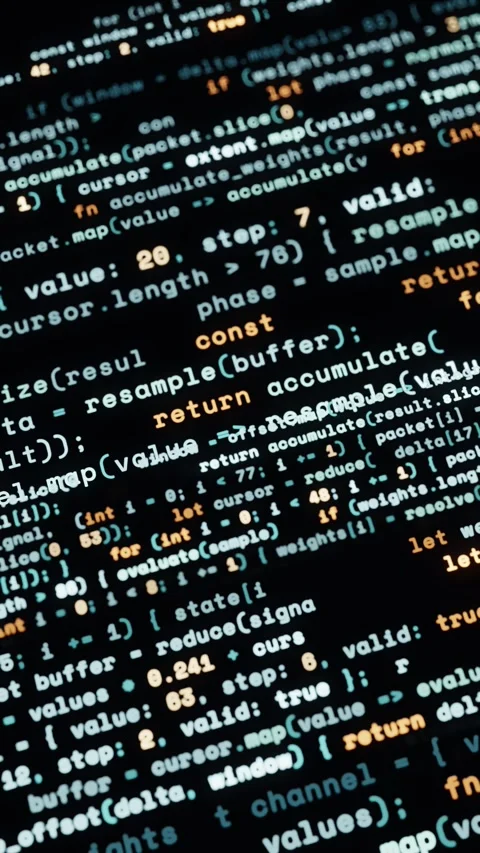 Code background with angled text, vertical video seamless loop Stock Footage 347394808