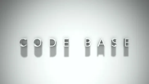 Code base 3D title animation with shadows on a white background Video stock 297457402
