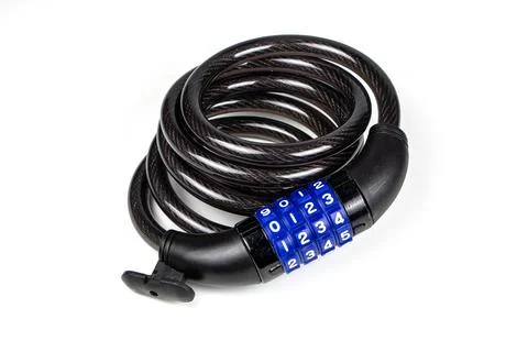 Code bike lock isolated on white background. Protects the bike from theft Stock Photos