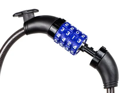 Code bike lock isolated on white background. Protects the bike from theft Stock Photos