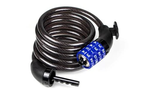 Code bike lock isolated on white background. Protects the bike from theft Stock Photos