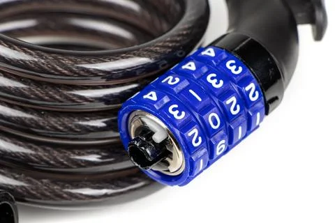 Code bike lock isolated on white background. Protects the bike from theft 스톡 사진