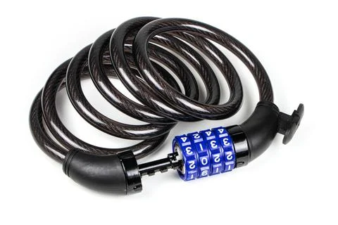 Code bike lock isolated on white background. Protects the bike from theft 스톡 사진