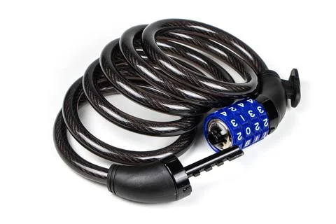 Code bike lock isolated on white background. Protects the bike from theft Stock Photos