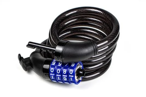 Code bike lock isolated on white background. Protects the bike from theft Foto stock