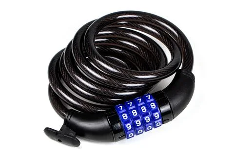 Code bike lock isolated on white background. Protects the bike from theft Foto stock