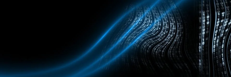 Code binary interface and black background Stock Illustration