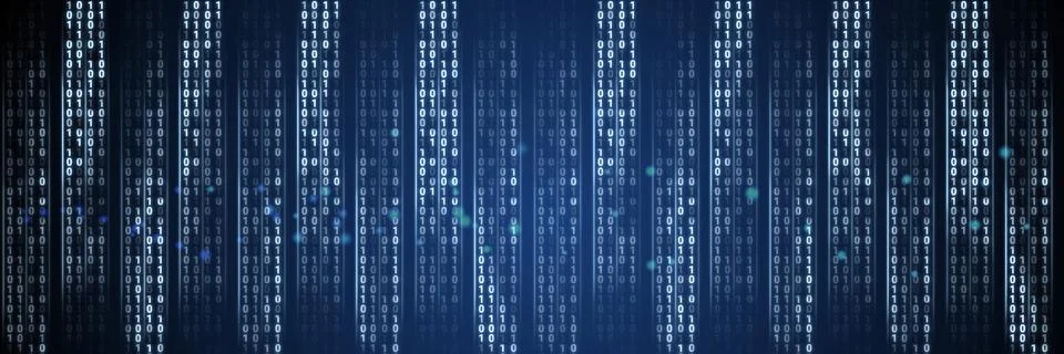 Code binary interface and blue background Stock Illustration