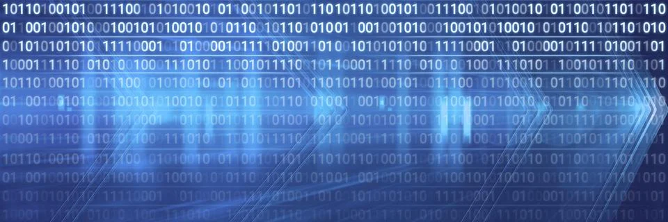 Code binary interface and blue background Stock Illustration