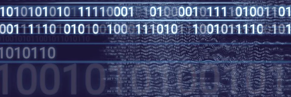 Code binary interface and blue background Stock Illustration