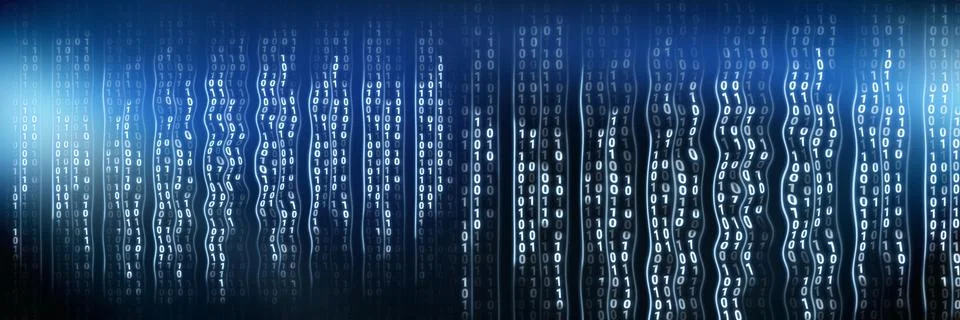 Code binary interface and blue background Stock Illustration