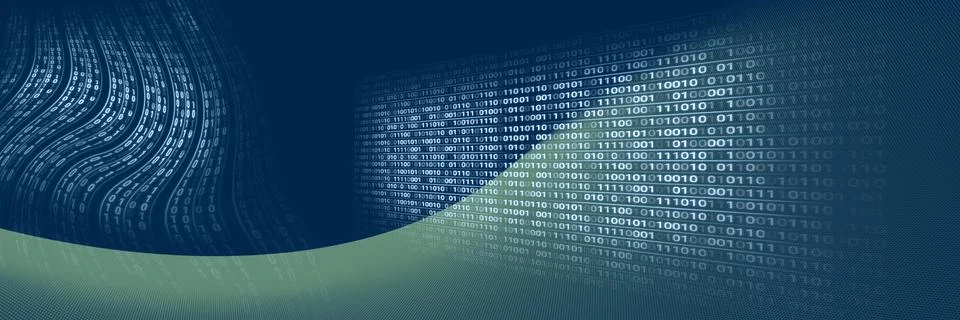 Code binary interface and blue background Stock Illustration