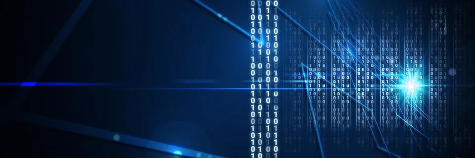 Code binary interface and blue background イラスト素材