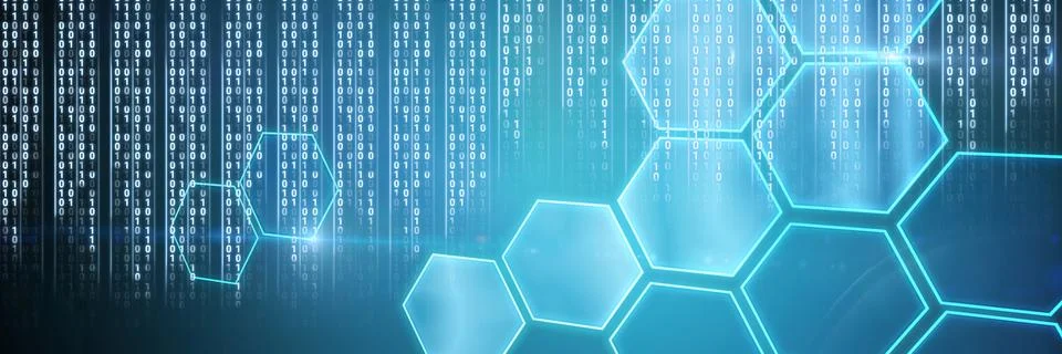 Code binary interface and blue background イラスト素材