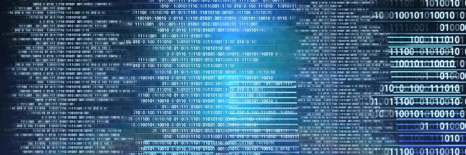 Code binary interface and dark background Stock Illustration