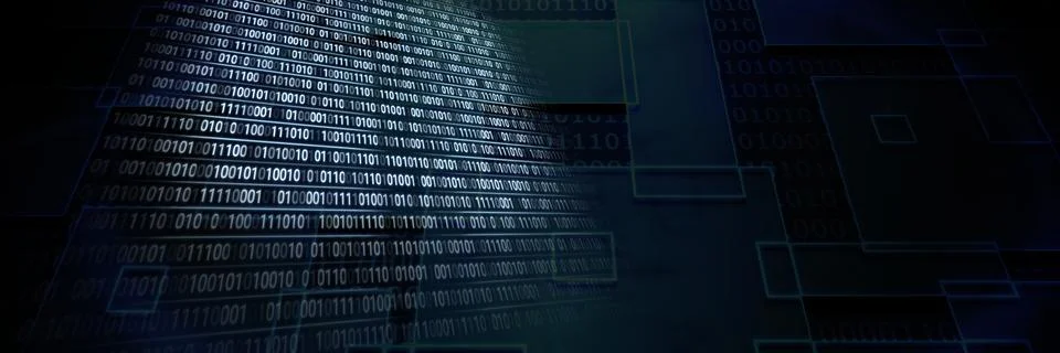 Code binary interface and dark background Stock Illustration