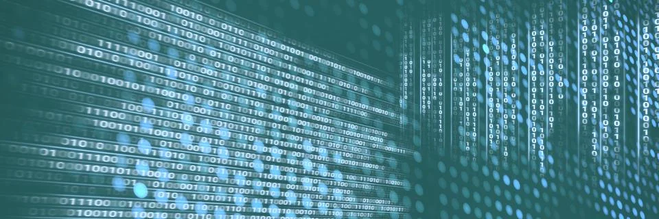 Code binary interface and green background Stock Illustration