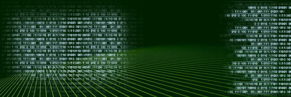 Code binary interface and green background Stock Illustration