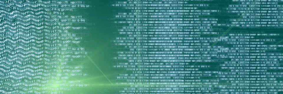 Code binary interface and green background Stock Illustration